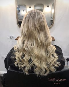 wavy soft blond hair