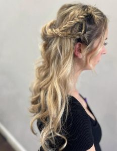 updo blonde prom