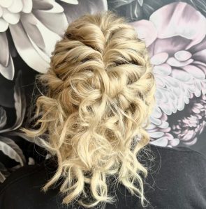 curly blond prom summer hair